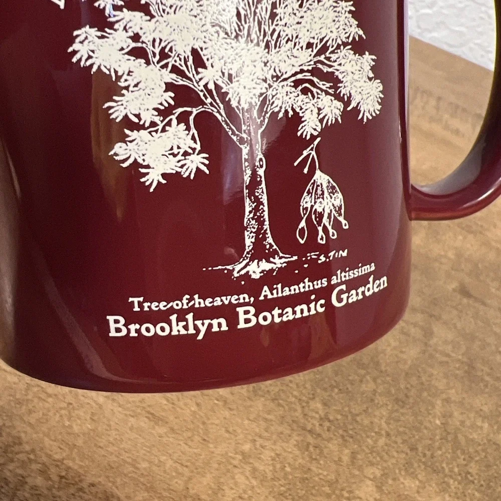 Vintage Brooklyn Botanic Garden Burgundy Mug - Picture 8 of 9